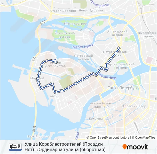 9 Trolleybus Line Map