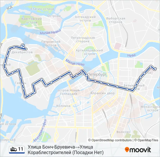 11 Trolleybus Line Map