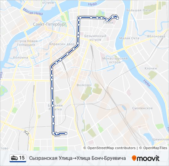 Троллейбус 15: карта маршрута