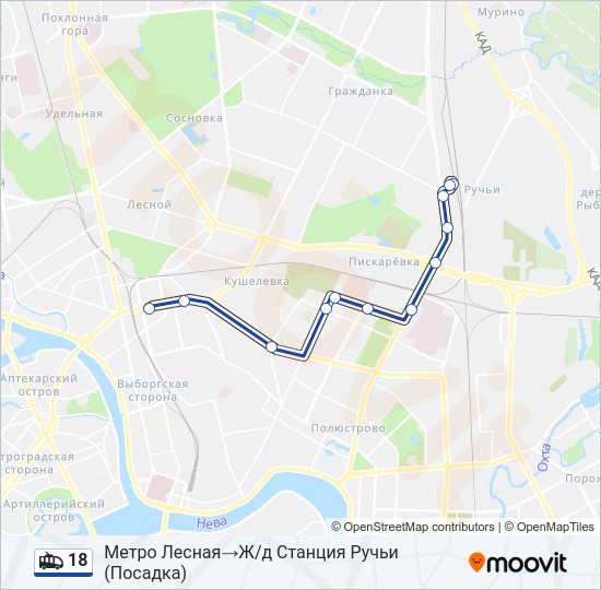 Троллейбус 18: карта маршрута