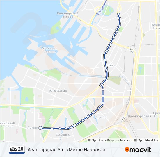 20 Trolleybus Line Map