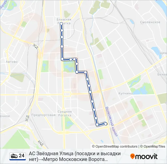 24 Trolleybus Line Map