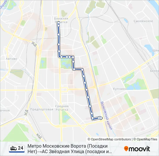 24 Trolleybus Line Map