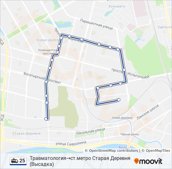 Троллейбус 25: карта маршрута