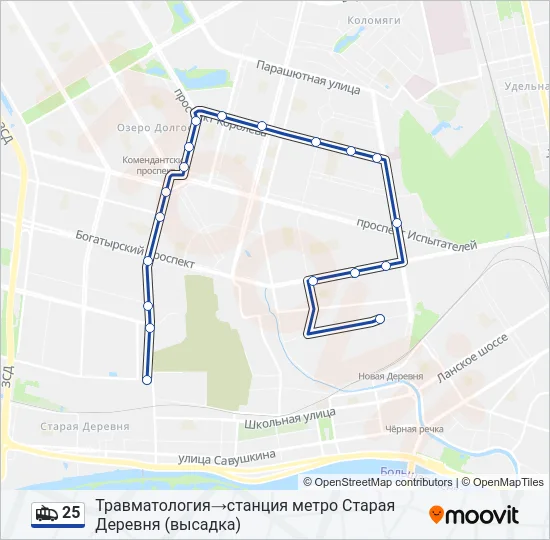 25 Trolleybus Line Map