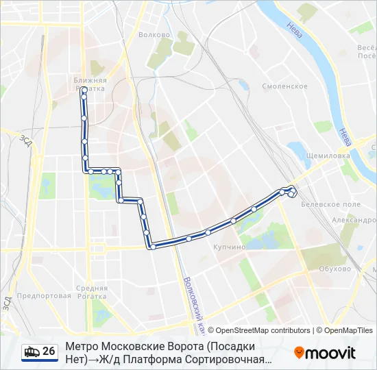 Троллейбус 26: карта маршрута