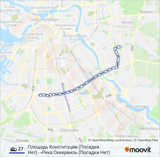 27 Trolleybus Line Map