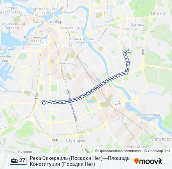 27 Trolleybus Line Map