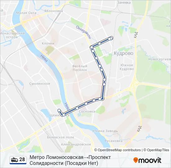 Троллейбус 28: карта маршрута