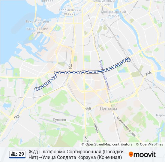 Троллейбус 29: карта маршрута
