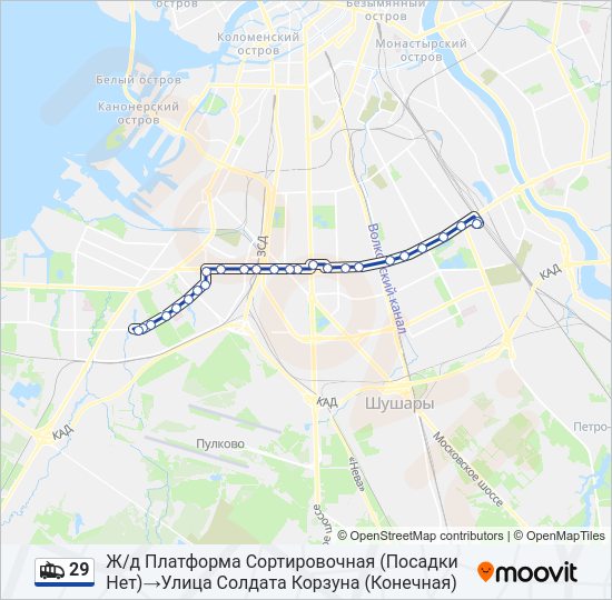 Троллейбус 29: карта маршрута