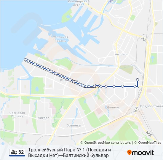 32 Trolleybus Line Map