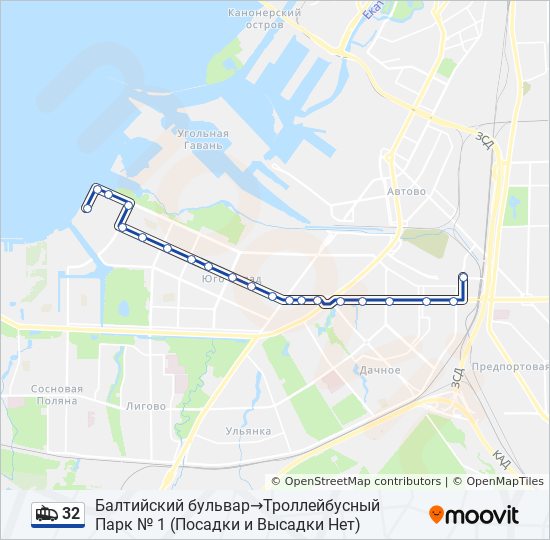 32 Trolleybus Line Map