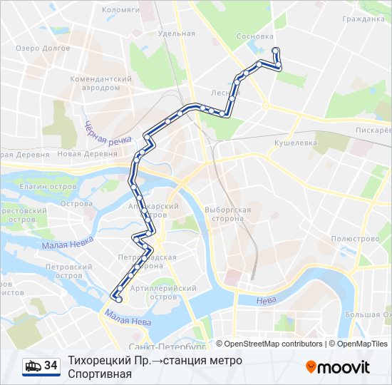 Троллейбус 34: карта маршрута