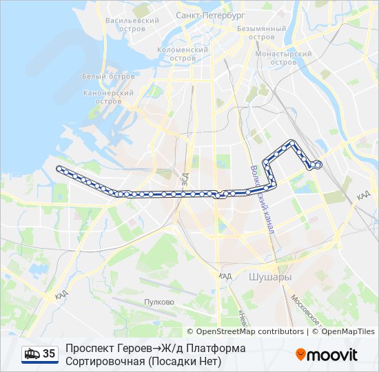 Троллейбус 35: карта маршрута