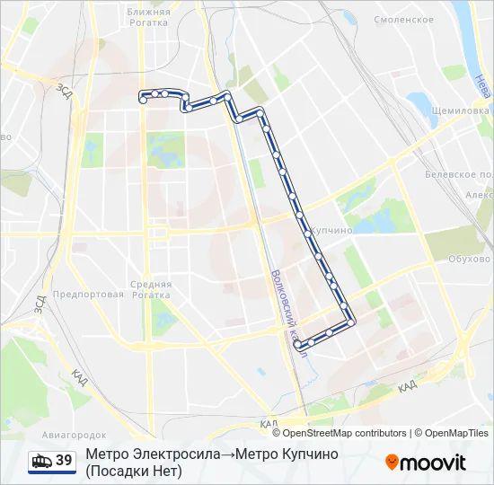 Троллейбус 39: карта маршрута