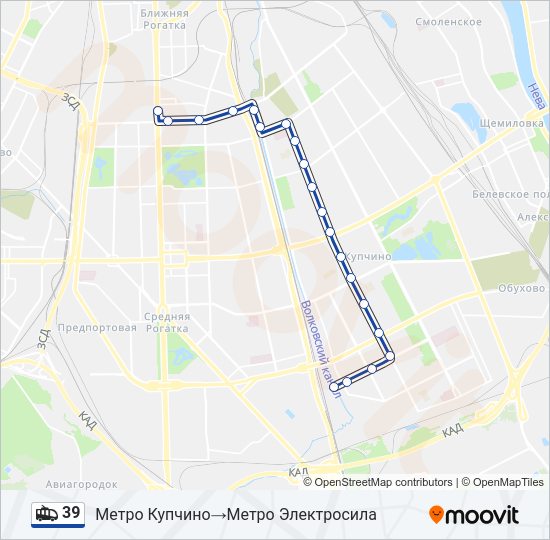 Троллейбус 39: карта маршрута