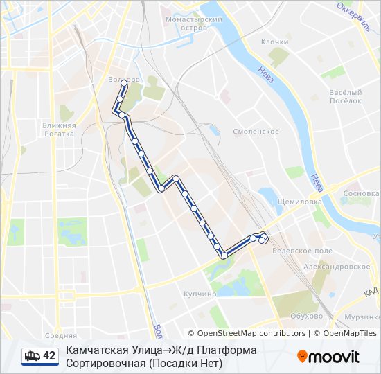 Троллейбус 42: карта маршрута