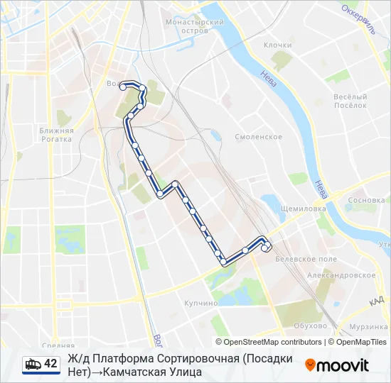 42 Trolleybus Line Map