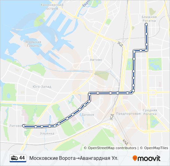 Троллейбус 44: карта маршрута