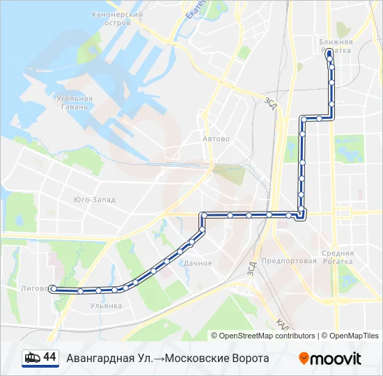 44 Trolleybus Line Map