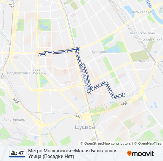 Троллейбус 47: карта маршрута
