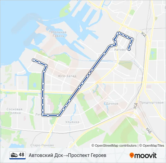 48 Trolleybus Line Map
