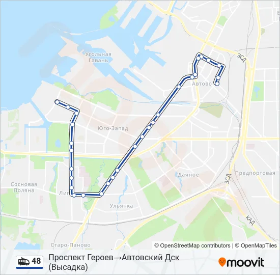 48 Trolleybus Line Map
