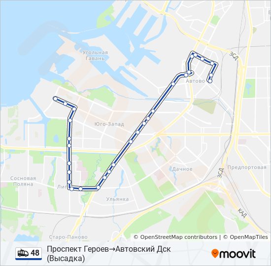 Троллейбус 48: карта маршрута