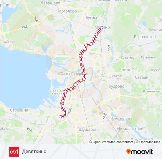 Метро 1: карта маршрута