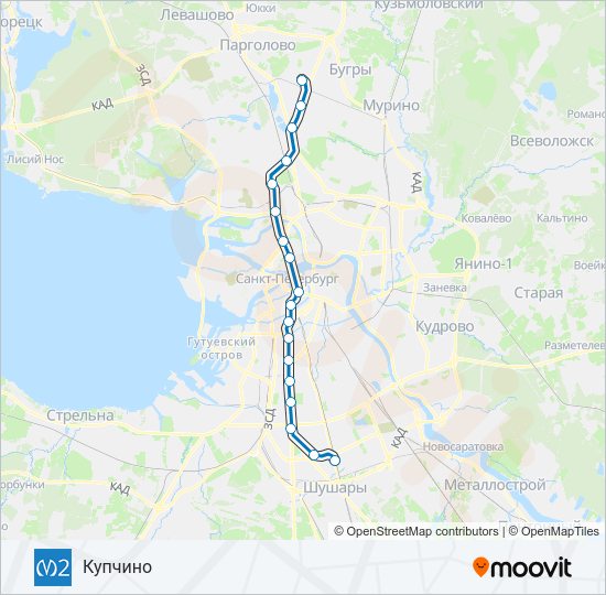 Метро 2: карта маршрута