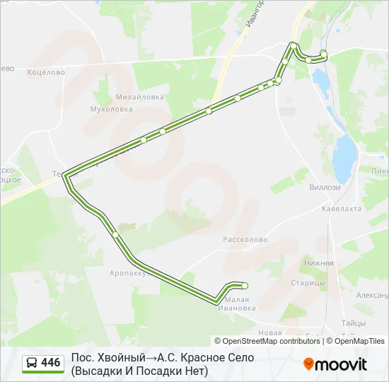 Автобус 446: карта маршрута