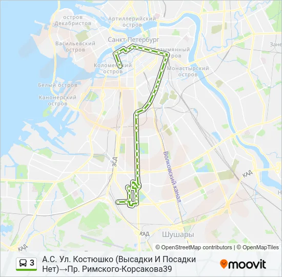 3 Bus Line Map