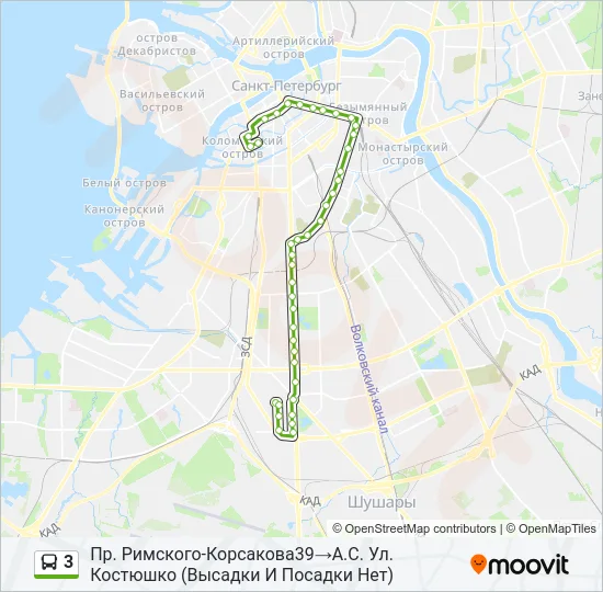 3 Bus Line Map