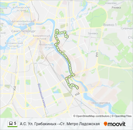5 Bus Line Map