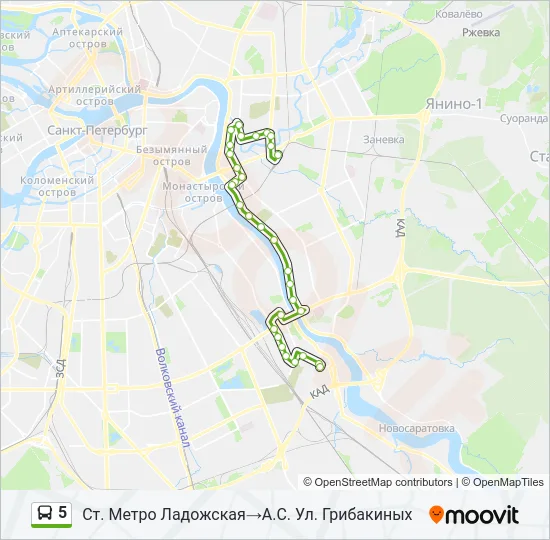5 Bus Line Map