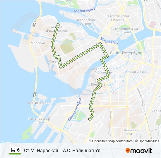 6 bus Line Map