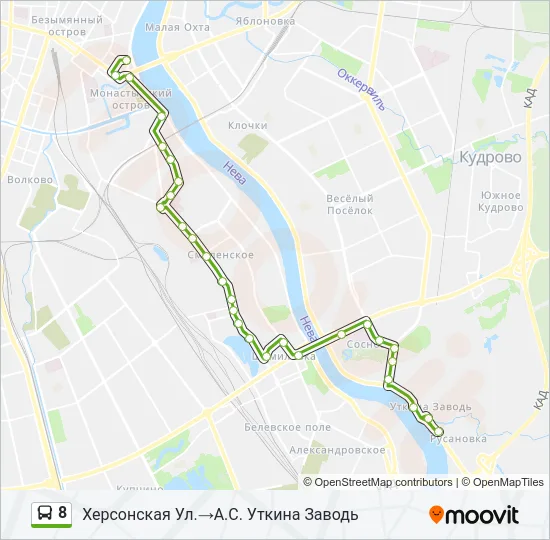 8 Bus Line Map