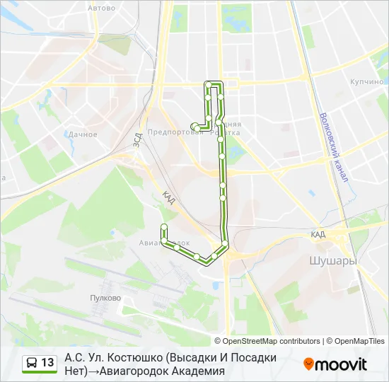  13: карта маршрута