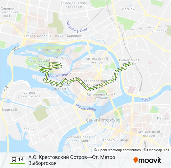14 Bus Line Map
