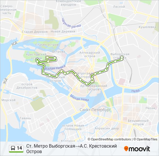 14 bus Line Map