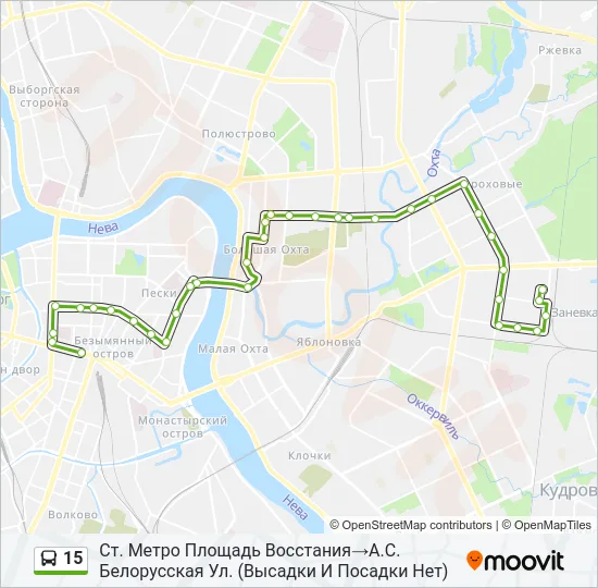 Автобус 15: карта маршрута