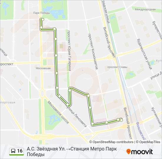 Автобус 16: карта маршрута