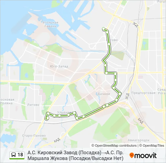 18 Bus Line Map