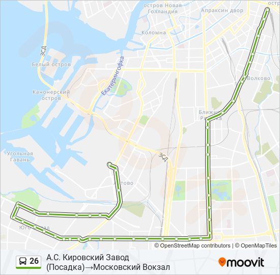 Маршрут 26 автобуса. Карта маршрута 26 автобуса. Маршрут автобуса 26 в Петербурге.