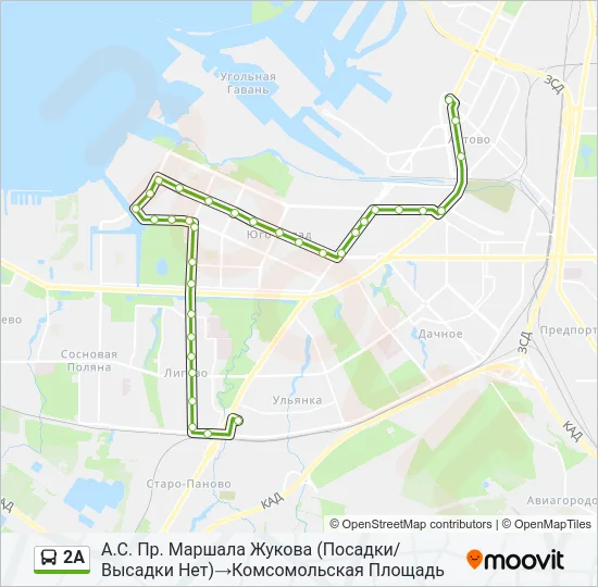 Автобус 2А: карта маршрута
