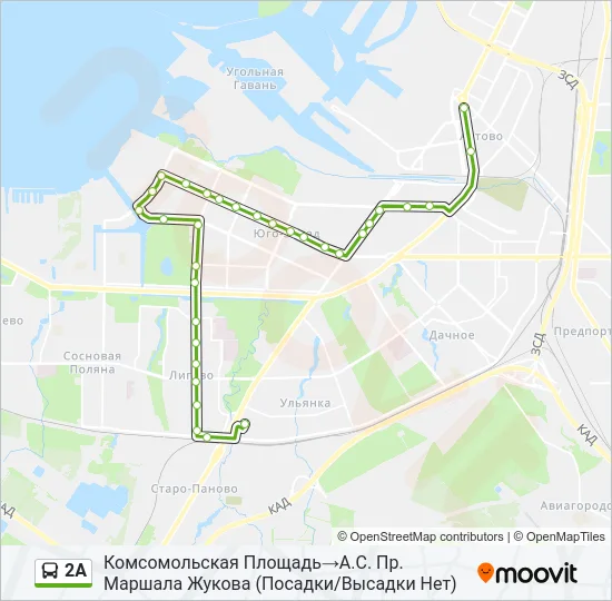 Автобус 2А: карта маршрута