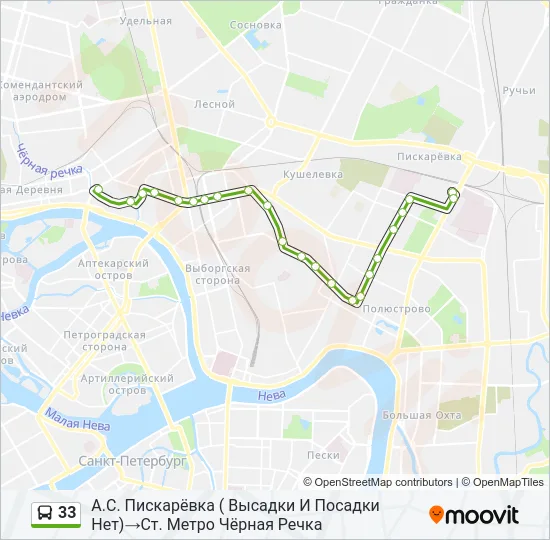 33 Bus Line Map