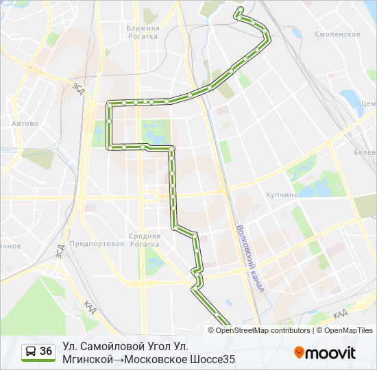 36 bus Line Map