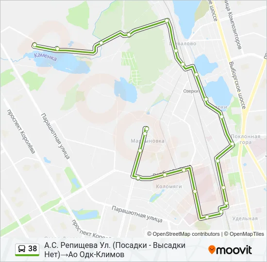 38 Bus Line Map